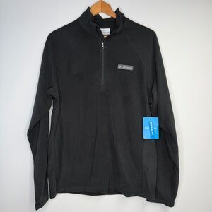Columbia Men’s‎ Black Fleece Half-Zip Pullover Life Pointe Size Medium NWT